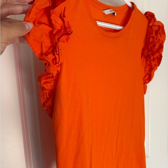 Orange Ruffle Sleeve Top - Picture 2 of 2